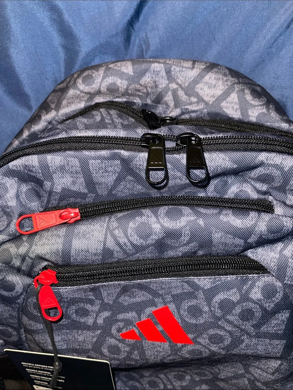adidas Fundare sonic-Grey/Black with Red Logo Men's Backpack